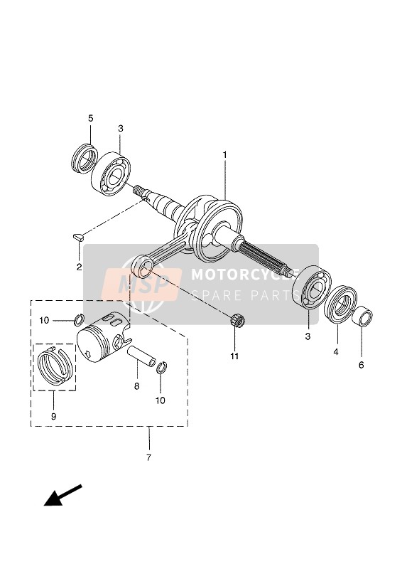 Yamaha YQ50L AEROX 2004 Vilebrequin & Piston pour un 2004 Yamaha YQ50L AEROX